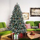8ft Artificial Christmas Snow Frosted Xmas Tree Pre-decorated Christmas Tree
