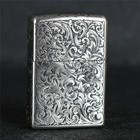Tang Grass Engraved Silver Zippo Limited Heavy Armor Deep Engraved