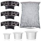 Complete Tattoo Ink Caps Set - 300 Cups   3 Holders For Artists  Precision