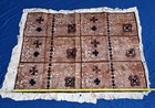 Vintage Tapa Barkcloth Hand Made Polynesian Clover Floral Cloth Art Textile  3