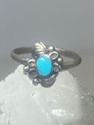 Turquoise Ring Southwest Pinky Floral Leaves Blossom Baby Children Women Girls  