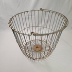 Vintage Metal Wire Egg Gathering Basket Old Farm Decor Shabby Primitive