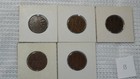 5-piece Mixed Year Lot Of Authentic Japanese 1 Sen Bronze Coins  taisho Era 