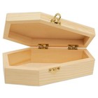 Mini Wood Coffin Box 6 Inch Unfinished  Halloween Decor Crafts   Woodpeckers