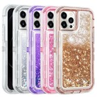 Shockproof Case For Iphone 16 15 14 Pro Max 13 12 11 Liquid Glitter Bling Cover