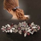 Women Crystal Hair Clips Barrette Rhinestone Flower Hair Pin Clips Headdresser