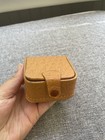 Vintage Brown Leather Jewelry Box Made In England  King  3x3   