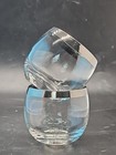 Lot Dorothy Thorpe Vtg Roly Poly Wide Silver Band Bar Cocktail Glasses Set 2 Euc