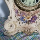 Ansonia Royal Bonn La Montan Porcelain Clock Heavy Brass Bezel  Very Nice Clock