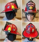 2003 American Classic Fire Captain Helmet W  Shield  Hood  Visor   Eagle Topper