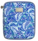 New Lilly Pulitzer Large Agenda Folio Case Cover Wave After Wave Blue Gold Zip