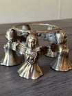 Vintage Solid Brass Angel Ring Base Candle Bowl Orb Stand Holder India