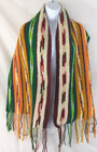 Vintage Crochet Mexican Southwest Western Hippie Boho Large Bright Wrap Shawl