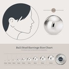 925 Sterling Silver High Polish Smooth Round Ball Stud Earring 3-size Set