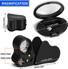 30x 60x Illuminated Jewelers Eye Loupe Foldable Magnifier Bright Led Light Gold