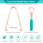 2pcs Copper Tongue Scraper  Tongue Cleaner Set For Adults Kids  Stainless Steel