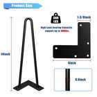 Hairpin Legs 14   Black Metal Furniture Legs For Table Bench  Set Of 4