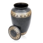 Blue And Gold Large Adult Cremation Urn For Human Ashes