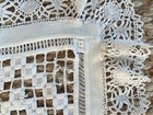 Hardanger Gorgeous  26 X26 White  Needs Repair  Norwegian Embroidery Ruffle