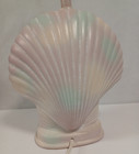Vintage Pink Seashell Lamp  Art Deco Large Coastal Shell Table Lamp