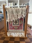 Vintage Decorative Miniature Carpet Weaving Loom Red Blue Art Design Rug