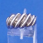 Size 7  Vtg Sterling Silver Handmade Ribbed Ring  925 Statement Ring W  Wave
