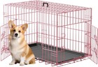 30inch Dog Crate Pet Cage With Metal Folding Design Plastic Tray Indoor Outdo   