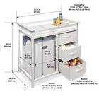Modern Baby Changing Table - Nursery Furniture With Laundry Hamper And 3 Stor   