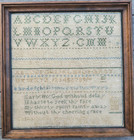Dated 1836 American Needlework Sampler By Catherine Martin  Framed