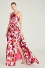Theia Floral One Shoulder Evening Gown