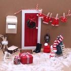 1 12 Scale Dollhouse Miniature Lot Christmas Decoration Door Santa Hat Wreath