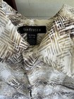 Van Heusen Dress Shirt Xlt 17 5-18 32 33 Regular Beige Brown Abstract