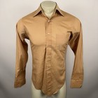 Vintage 70s Dress Shirt Button French Cuffs Disco Mcm Mod Hippie Mens Medium 32 