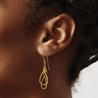 14k Solid Yellow Gold Tear Dangle Earrings