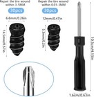 60pcs Tire Repair Rubber Nail With Screwdriver  Tire Plug Repair Kit  User-frien