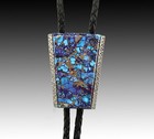 Mohave Purple Turquoise Bolo Tie Nickel Silver  Wedding Tie  Maverick Collection