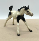 Vtg Retired Hagen Renaker Black   White Pinto Foal Standing