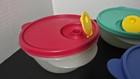Tupperware Set Of 8 Crystalwave Round Microwave Containers With Spout Nice Cond 