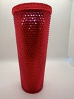 Starbucks 2019 Holiday Hot Pink Iridescent Studded 24oz Venti Cold Cup Tumbler