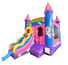 Commercial Inflatable Bounce House Slide Combo Deluxe Pink Castle With Blower