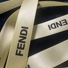 Fendi Print Gold yellow Black Gift Ribbon 5 8 One Yard 36    Or By The Yard  read