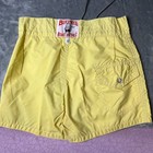 Vtg Birdwell Beach Britches Board Shorts Women s 26 Yellow Patchwork Drawstring