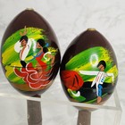 Vtg Pair Maracas Rumba Music Shakers Lot Of 2 Smexico Hand Painted Wooden Brown