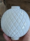    awesome    Flat Quilted White Milk Glass Lightning Rod Ball