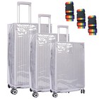 3pcs Clear Suitcase Cover Protectors With Colorful Straps   20 Inches  24 