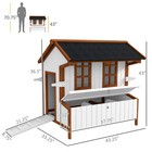 Chicken Coop Hen Cage Poultry Hutch Nesting Box Roof Wooden Large House Door