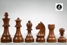 3 75    Classic Tournament Wooden Chess Pieces Only Set     Golden Rosewood