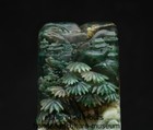 6  Chinese Natural Dushan Jade Carving Landscape Bridge Tree Seal Signet