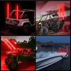 Pair 3ft Red Lighted Led Whip Antenna 2 Flag Pole For Semi Trucks Rig 4wheeler