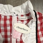 Clearlove Women s Dirndl Dress Xl Red Gingham With Green Apron Oktoberfest